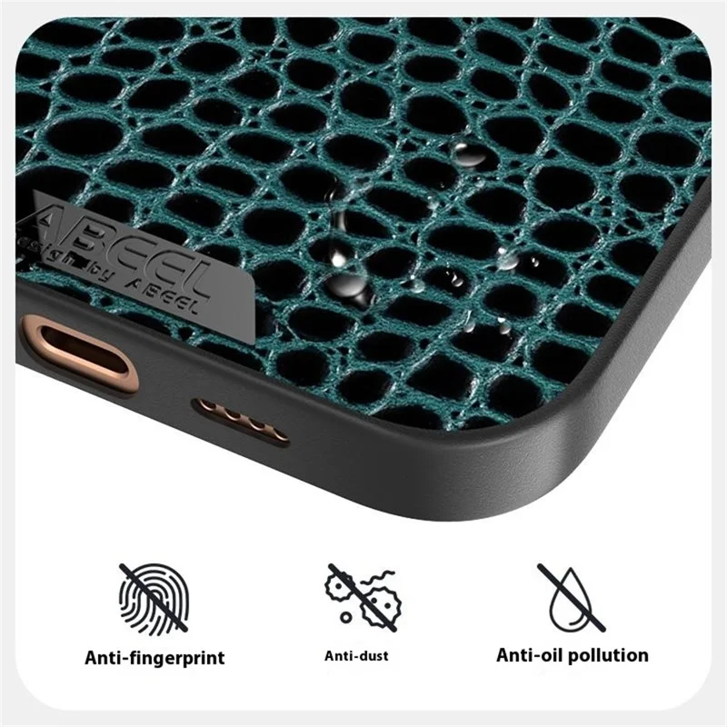 ABEEL For iPhone 16 Pro Max Case Compatible with MagSafe Crocodile Texture Micro-Embossing Back Cover - Black