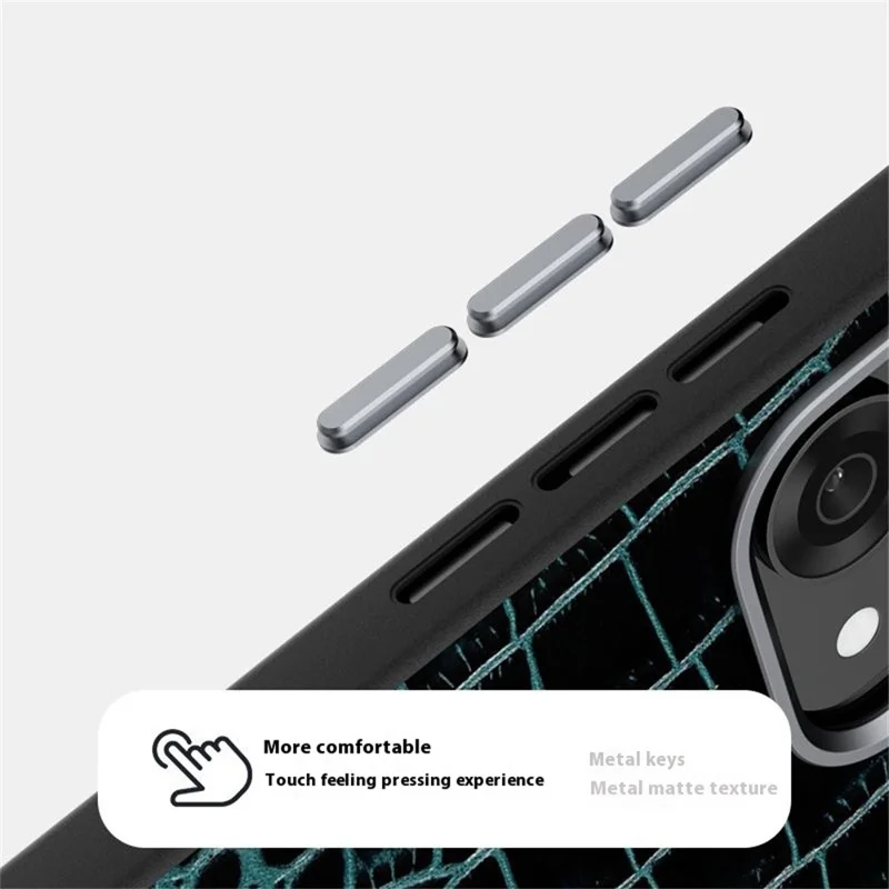 ABEEL For Oppo Reno14 5G (Global) Case Compatible with MagSafe Crocodile Texture Micro-Embossing Back Cover - Green