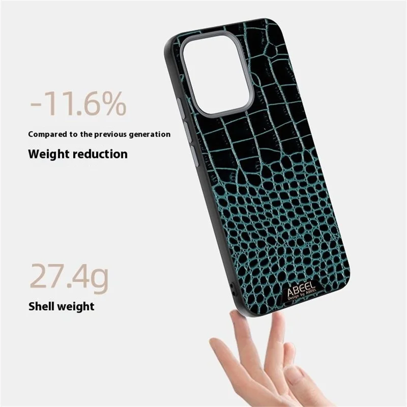 ABEEL For Oppo Reno14 5G (Global) Case Compatible with MagSafe Crocodile Texture Micro-Embossing Back Cover - Green
