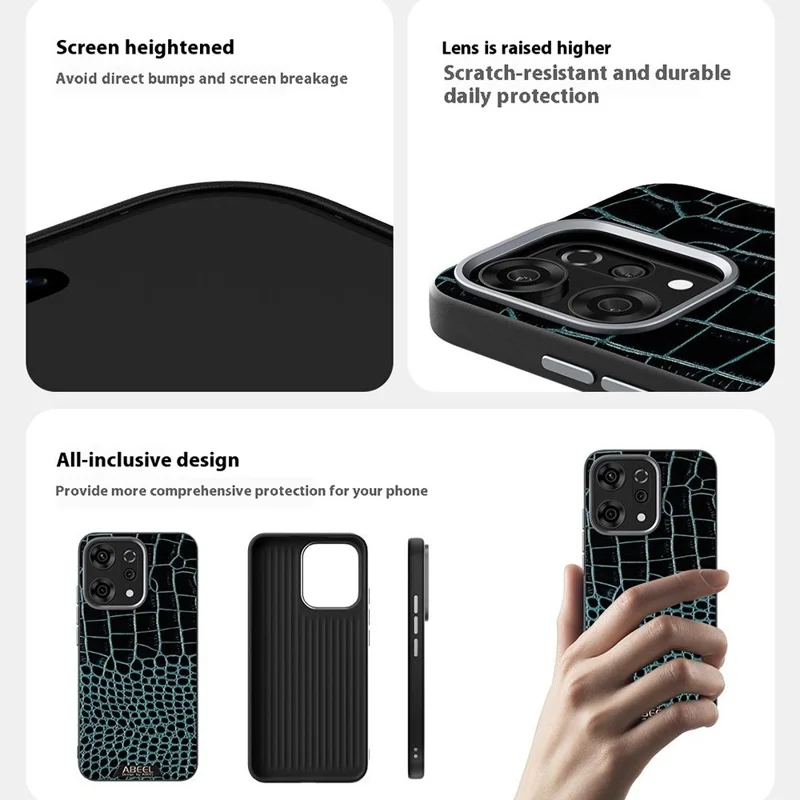 ABEEL For Oppo Reno14 5G (Global) Case Compatible with MagSafe Crocodile Texture Micro-Embossing Back Cover - Green