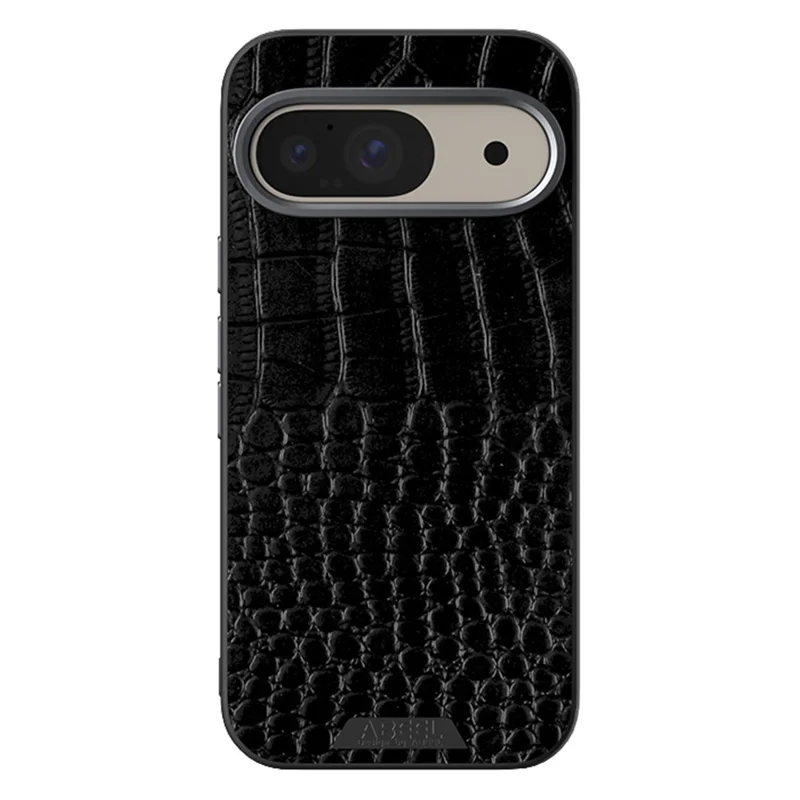 ABEEL For Google Pixel 9 Pro  /  Pixel 9 Case Compatible with MagSafe Crocodile Texture Micro-Embossing Back Cover - Black