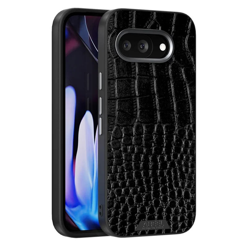 ABEEL For Google Pixel 9a Case Compatible with MagSafe Crocodile Texture Micro-Embossing Back Cover - Black