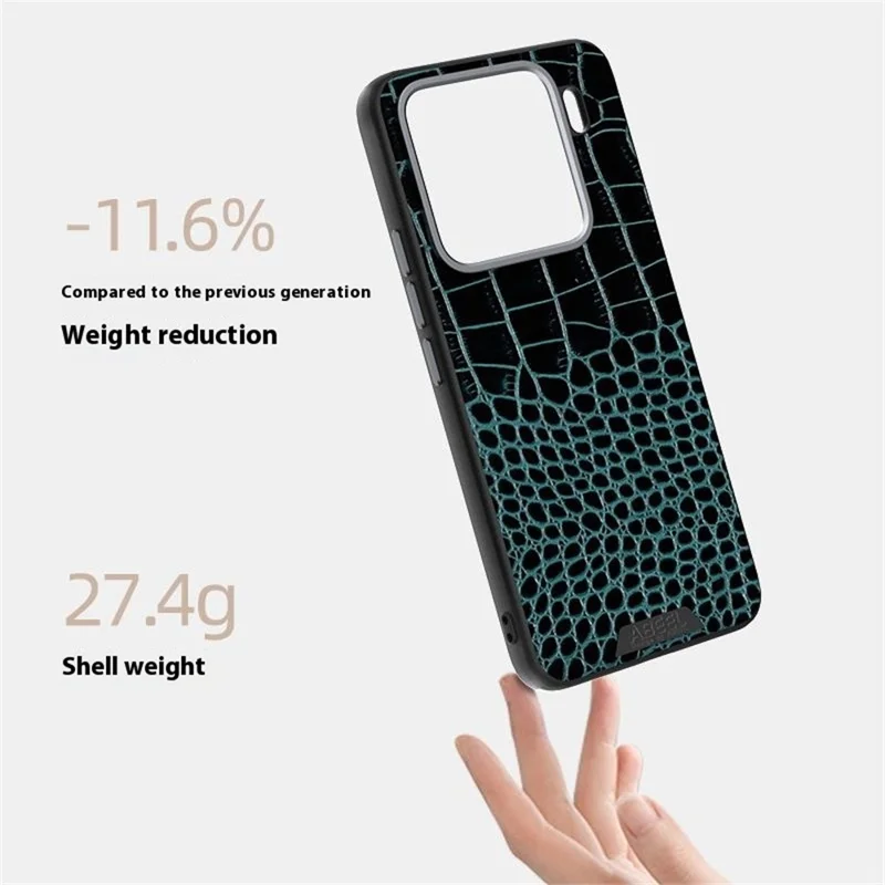 ABEEL For Xiaomi 15 Case Compatible with MagSafe Crocodile Texture Micro-Embossing Back Cover - Green