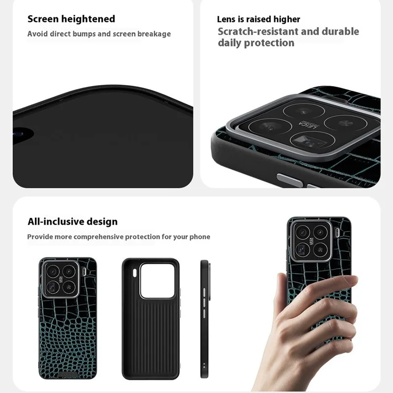 ABEEL For Xiaomi 15 Case Compatible with MagSafe Crocodile Texture Micro-Embossing Back Cover - Green