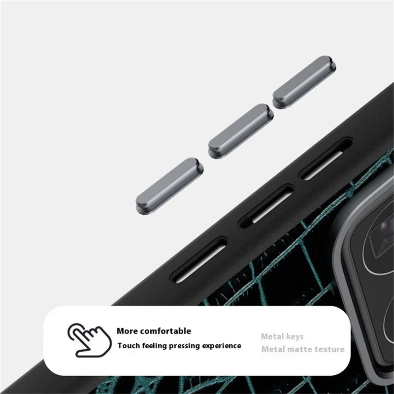 ABEEL For Xiaomi 15 Pro Case Compatible with MagSafe Crocodile Texture Micro-Embossing Back Cover - Black
