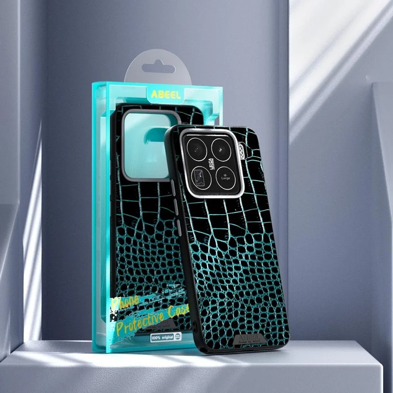 ABEEL For Xiaomi 15 Pro Case Compatible with MagSafe Crocodile Texture Micro-Embossing Back Cover - Black