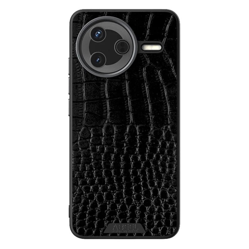 ABEEL pour Xiaomi Redmi K80 5G / Poco F7 Pro 5G Étui Compatible avec MagSafe Texture Crocodile Micro-Gaufrage Coque Arrière - Noir