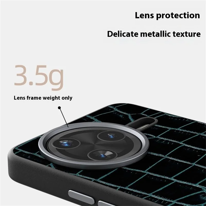 ABEEL pour Xiaomi Redmi K80 5G / Poco F7 Pro 5G Étui Compatible avec MagSafe Texture Crocodile Micro-Gaufrage Coque Arrière - Noir