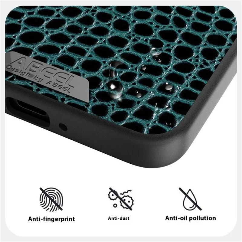 ABEEL pour Xiaomi Redmi K80 5G / Poco F7 Pro 5G Étui Compatible avec MagSafe Texture Crocodile Micro-Gaufrage Coque Arrière - Noir