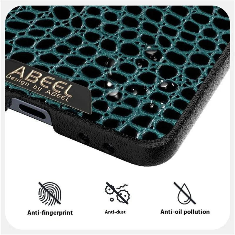 ABEEL For Samsung Galaxy Z Flip7 5G Case Compatible with MagSafe Crocodile Texture Micro-Embossing Back Cover - Green