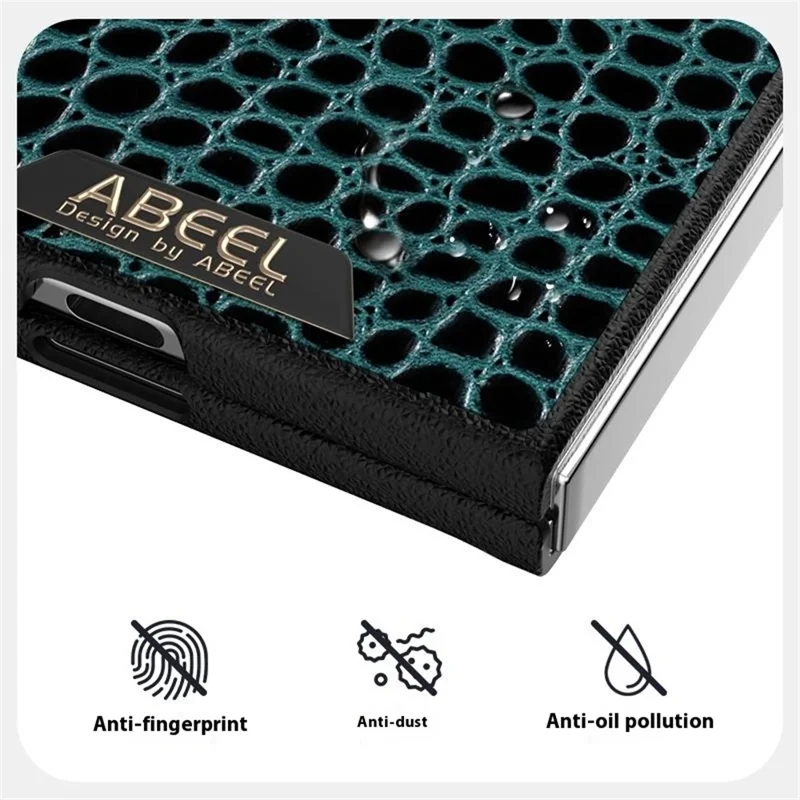 ABEEL For Samsung Galaxy Z Fold7 5G Case Compatible with MagSafe Crocodile Texture Micro-Embossing Back Cover - Green