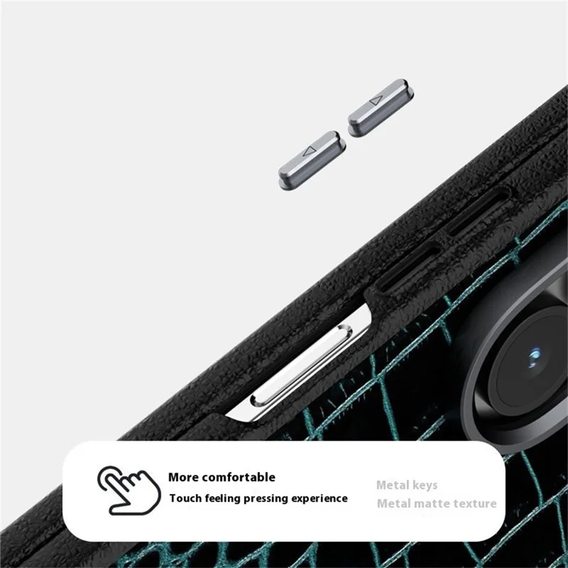 ABEEL For Samsung Galaxy Z Fold7 5G Case Compatible with MagSafe Crocodile Texture Micro-Embossing Back Cover - Green