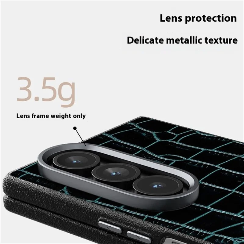 ABEEL For Samsung Galaxy Z Fold7 5G Case Compatible with MagSafe Crocodile Texture Micro-Embossing Back Cover - Green