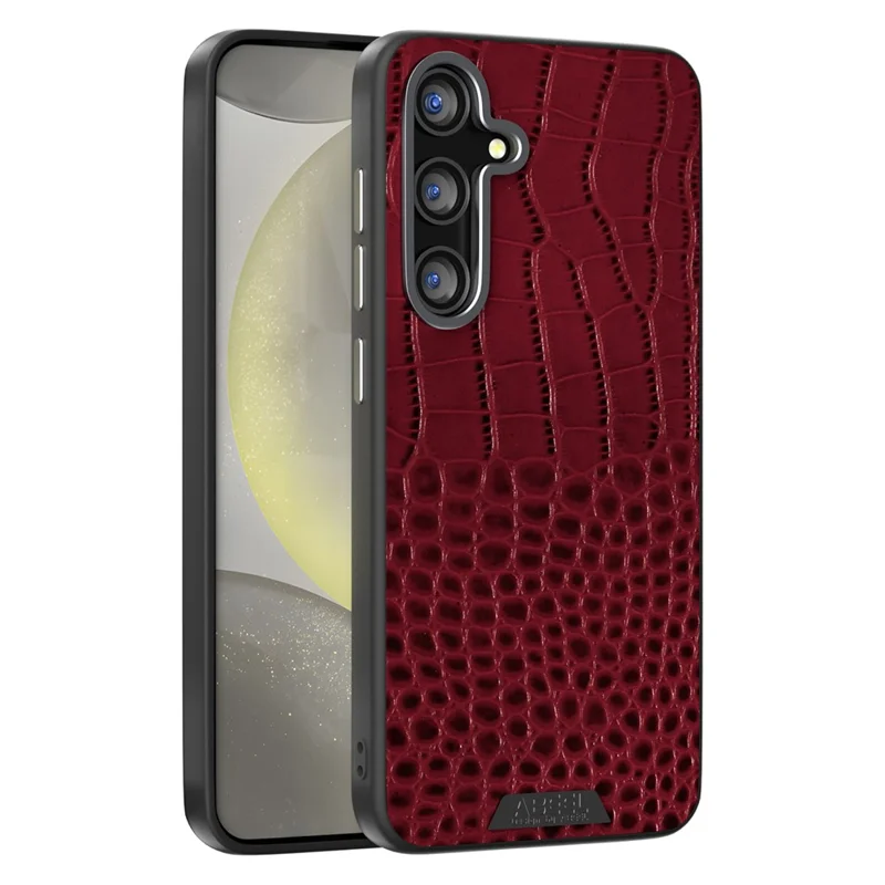 ABEEL For Samsung Galaxy S24 FE Case Compatible with MagSafe Crocodile Texture Micro-Embossing Back Cover - Red