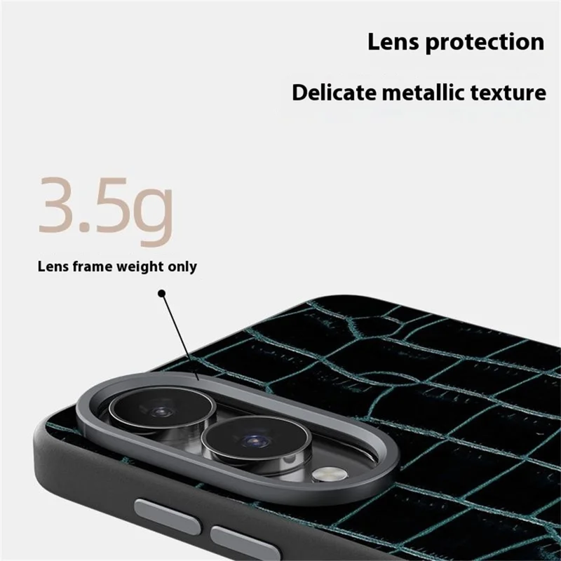 ABEEL For Samsung Galaxy S25 Edge Case Compatible with MagSafe Crocodile Texture Micro-Embossing Back Cover - Green
