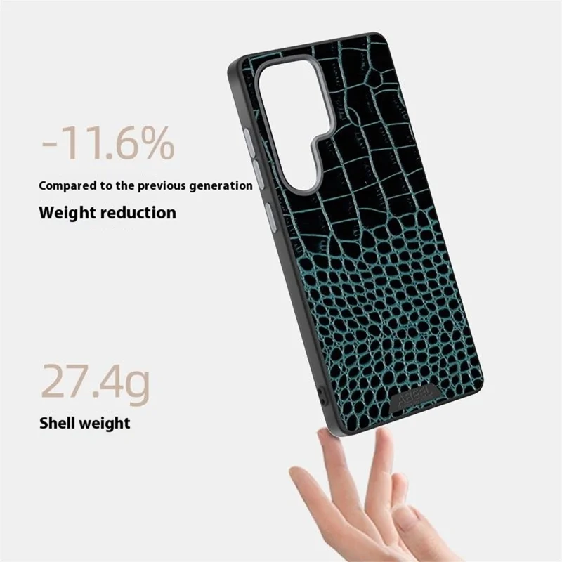 ABEEL For Samsung Galaxy S25 Ultra Case Compatible with MagSafe Crocodile Texture Micro-Embossing Back Cover - Green
