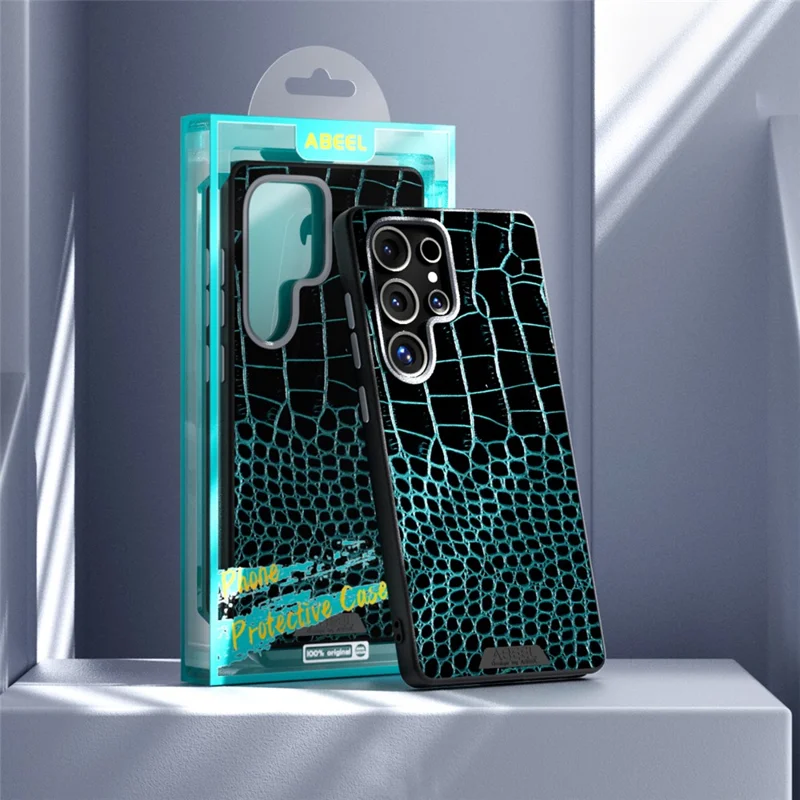 ABEEL For Samsung Galaxy S25 Ultra Case Compatible with MagSafe Crocodile Texture Micro-Embossing Back Cover - Green