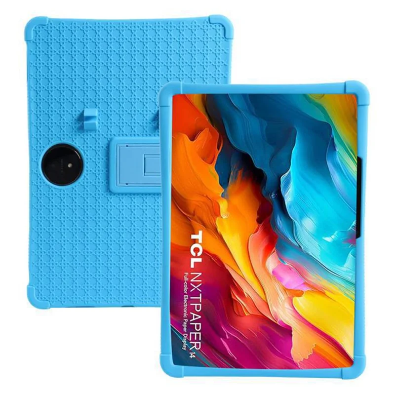 Funda con Soporte para Tablet TCL NxtPaper 14 - Carcasa Rígida + Silicona Antideslizante Resistente a Golpes - Azul