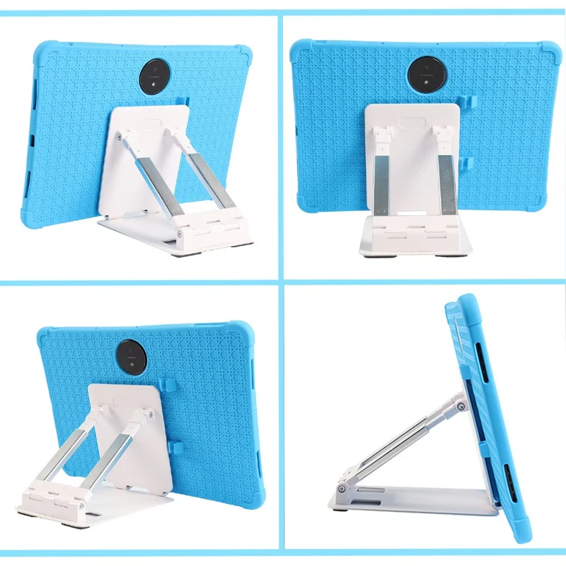 Funda con Soporte para Tablet TCL NxtPaper 14 - Carcasa Rígida + Silicona Antideslizante Resistente a Golpes - Azul