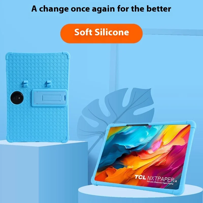 Capa para Tablet TCL NxtPaper 14 com Suporte, PC + Silicone Antiderrapante à Prova de Choque - Preta