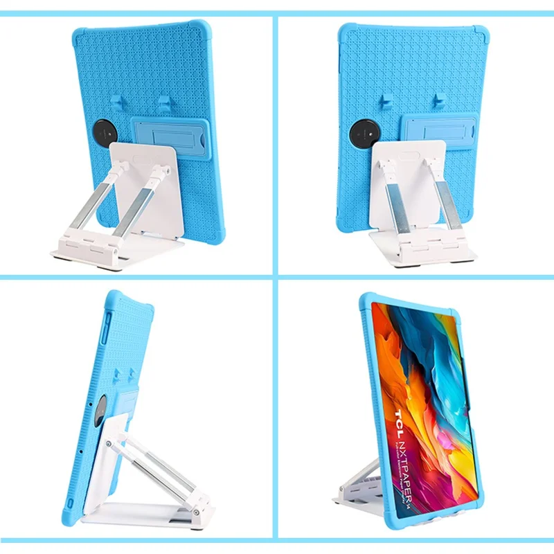 Capa para Tablet TCL NxtPaper 14 com Suporte, PC + Silicone Antiderrapante à Prova de Choque - Preta