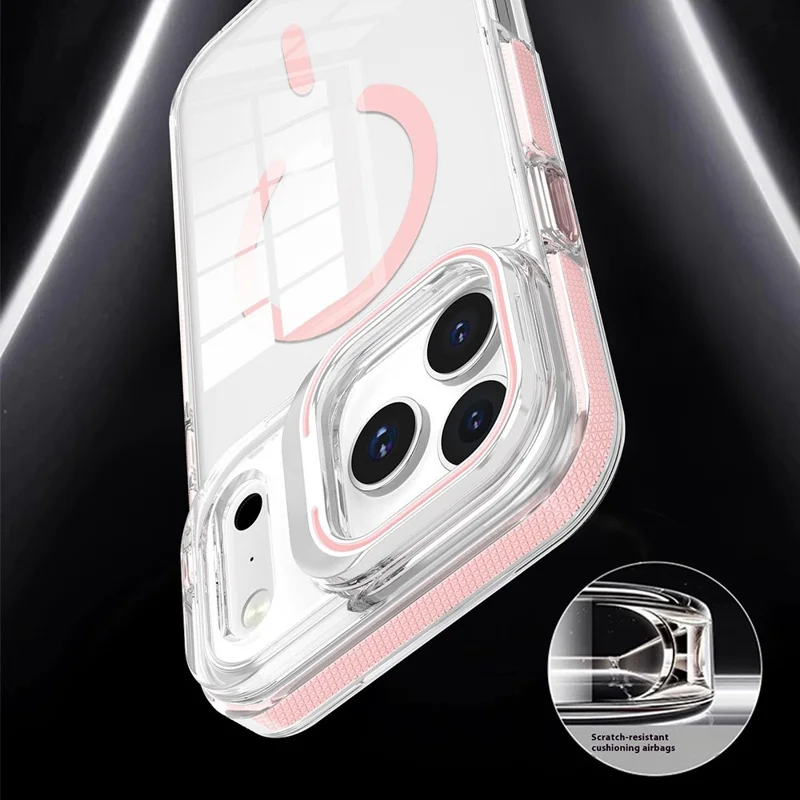 For iPhone 17 Pro Case Compatible with MagSafe TPU + PC Phone Cover with Lens Kickstand - Sapphire