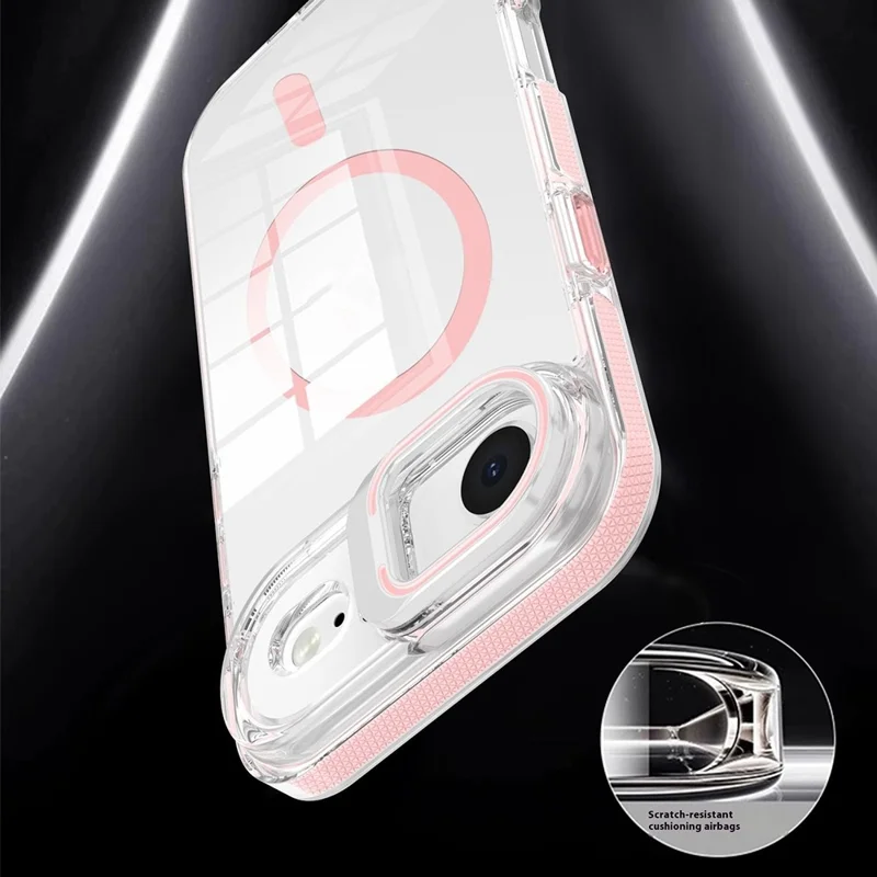 Cover per iPhone 17 Air Compatibile con MagSafe, Custodia in TPU + PC con Supporto per Lenti - Arancione