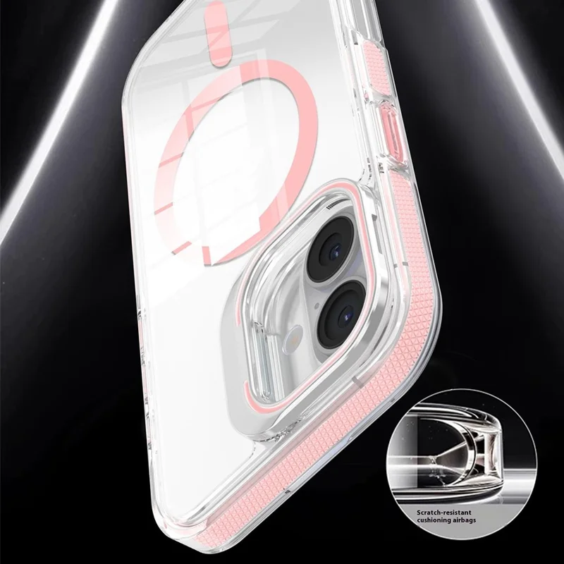 For iPhone 17 Case Compatible with MagSafe TPU + PC Phone Cover with Lens Kickstand - Orange