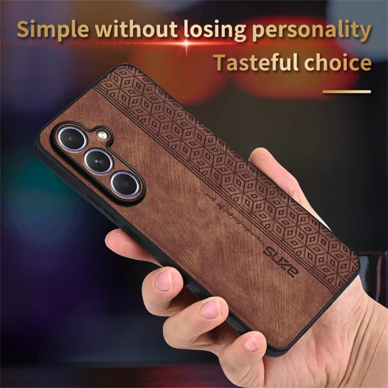 AZNS For Samsung Galaxy S25 FE Case Protective PU Leather Covered TPU Phone Shell - Purple
