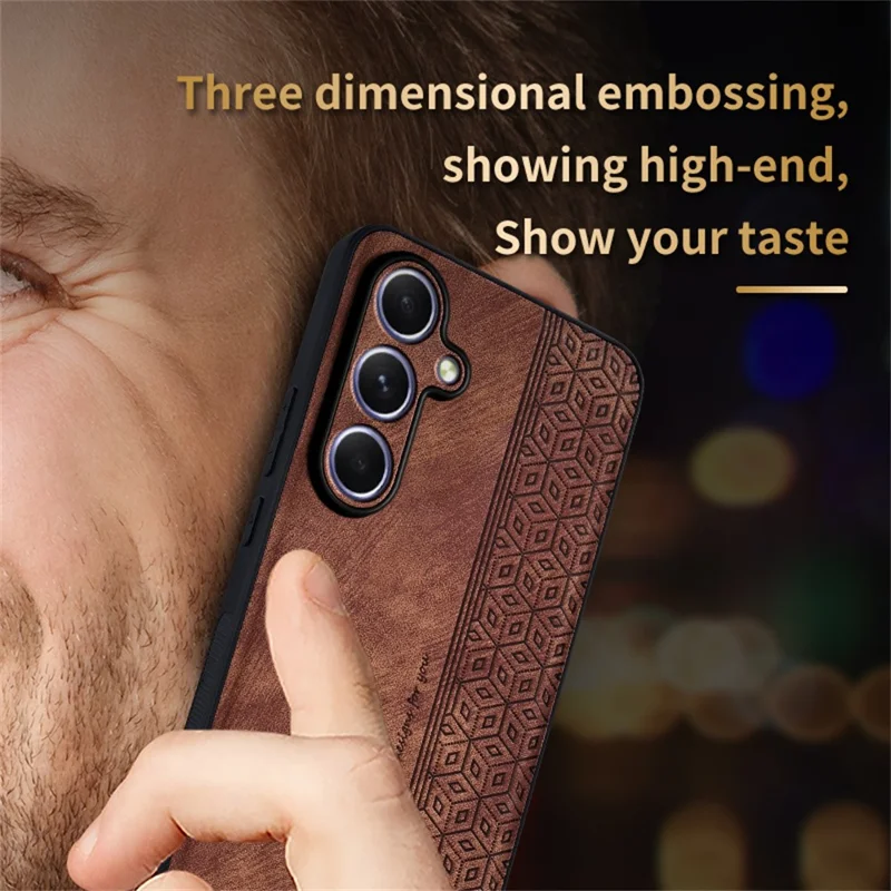 AZNS For Samsung Galaxy S25 FE Case Protective PU Leather Covered TPU Phone Shell - Purple