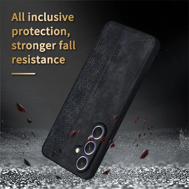 AZNS For Samsung Galaxy S25 FE Case Protective PU Leather Covered TPU Phone Shell - Purple