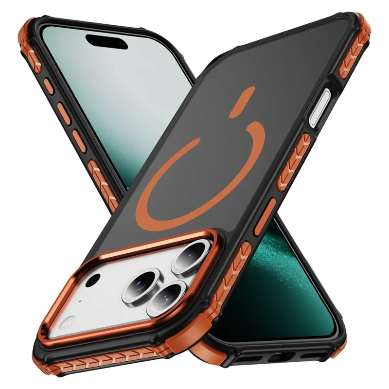 Étui pour iPhone 17 Pro Max Compatible avec MagSafe Couverture arrière en PC + TPU Sensation de peau - Orange