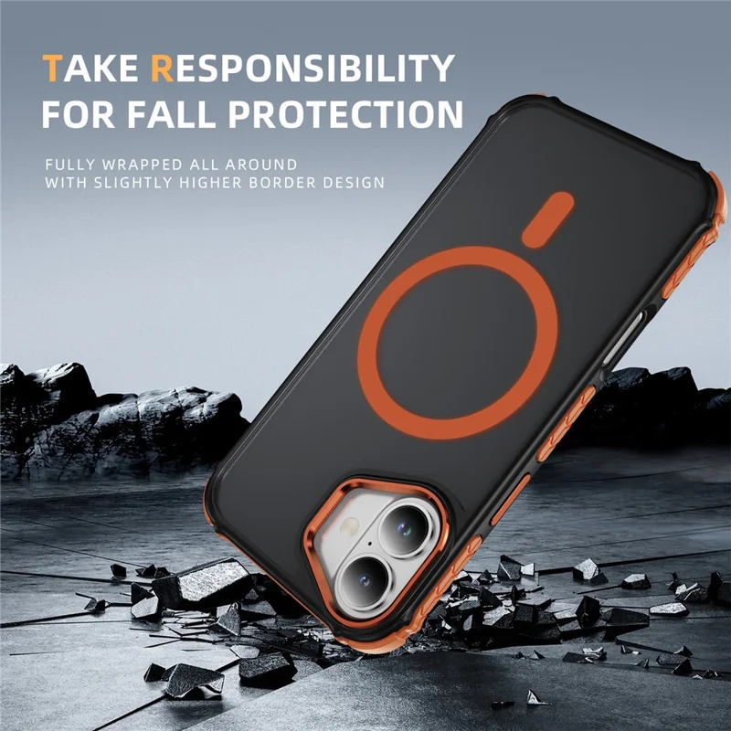 Capa para iPhone 17 Compatível com MagSafe PC + Capa Traseira com Sensação de TPU - Laranja