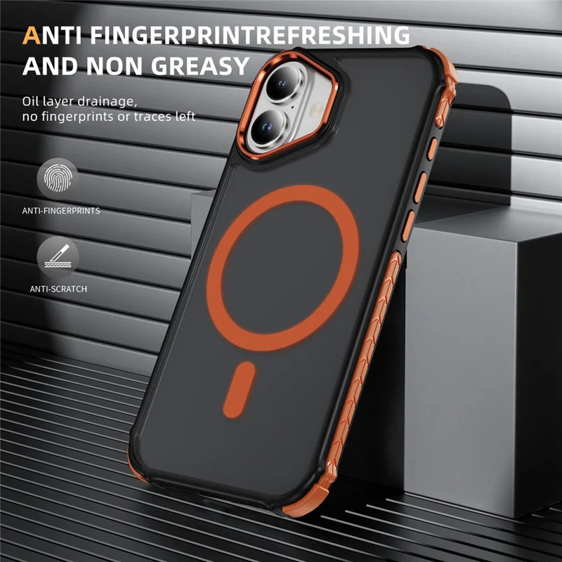 Capa para iPhone 17 Compatível com MagSafe PC + Capa Traseira com Sensação de TPU - Laranja