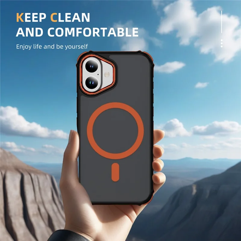 Capa para iPhone 17 Compatível com MagSafe PC + Capa Traseira com Sensação de TPU - Laranja