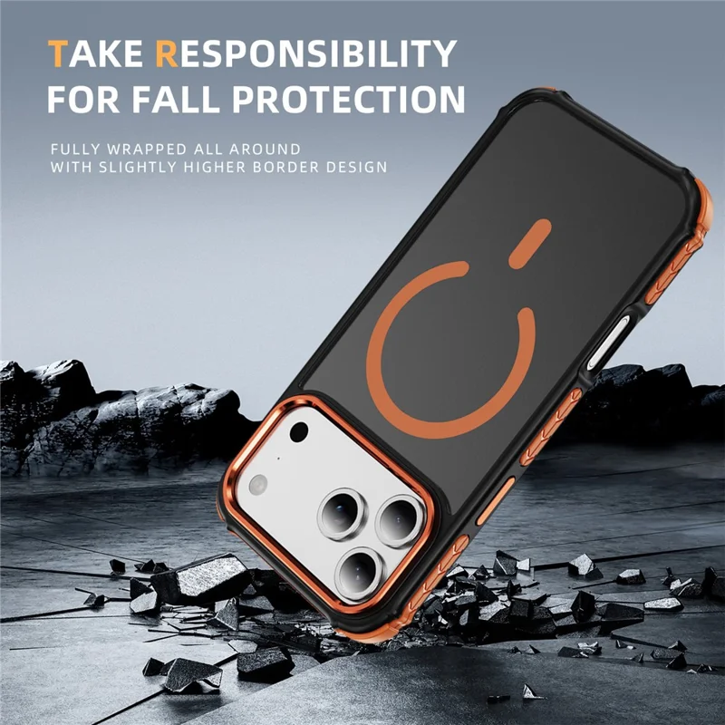 For iPhone 17 Pro Case Compatible with MagSafe PC + TPU Skin Feeling Back Cover - Orange
