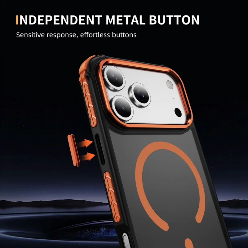 For iPhone 17 Pro Case Compatible with MagSafe PC + TPU Skin Feeling Back Cover - Orange