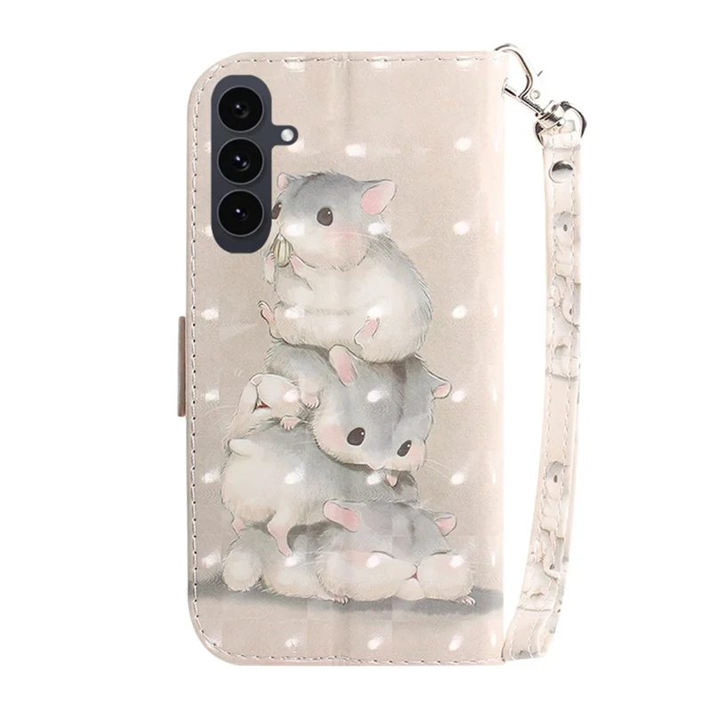For Samsung Galaxy S25 FE Case Pattern Printing Leather Wallet Phone Cover with Wrist Strap - Stacking Squirrels