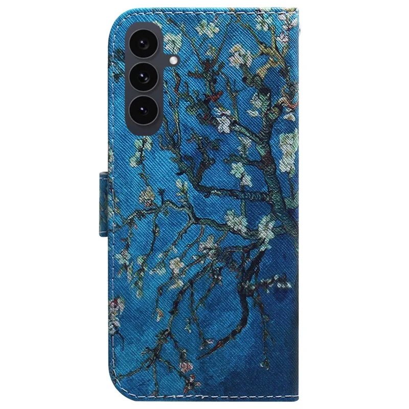 For Samsung Galaxy S25 FE Wallet Case Pattern Print Leather Phone Cover - Apricot Flowers