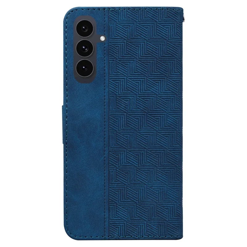 Étui pour Samsung Galaxy S25 FE Motif Géométrique Portefeuille Housse de Téléphone avec Bracelet - Bleu