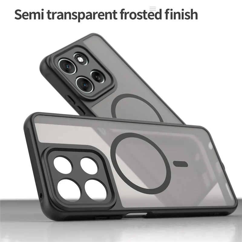 For Motorola Moto G56 5G Case Compatible with MagSafe Anti Drop PC + TPU Phone Cover - Black