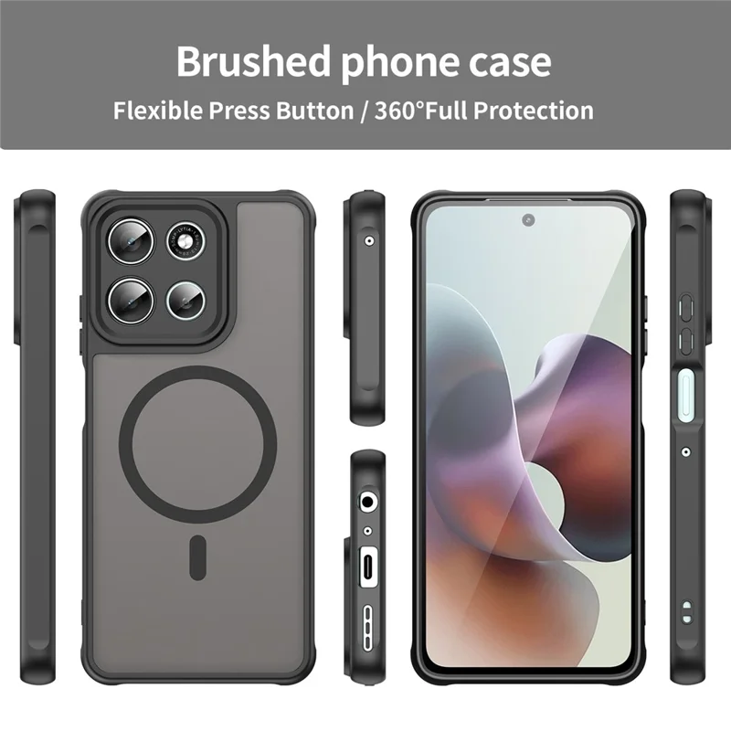 For Motorola Moto G56 5G Case Compatible with MagSafe Anti Drop PC + TPU Phone Cover - Black