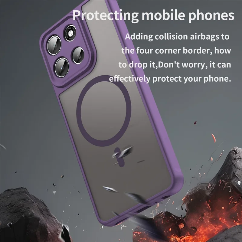 For Motorola Moto G56 5G Case Compatible with MagSafe Anti Drop PC + TPU Phone Cover - Purple