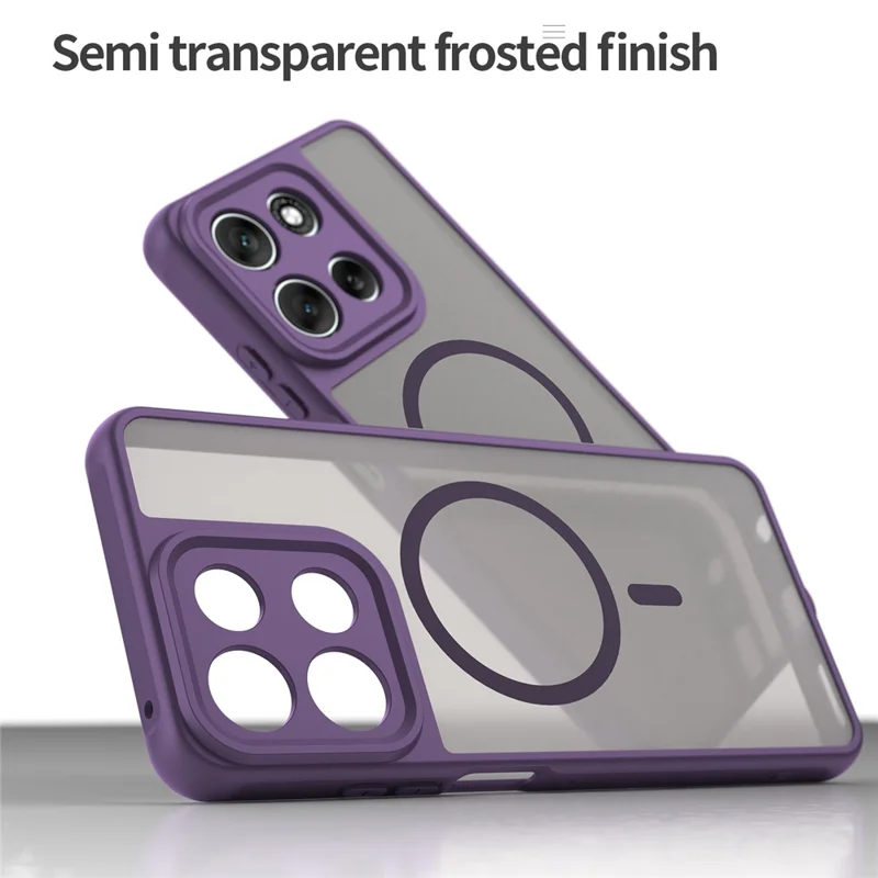 For Motorola Moto G56 5G Case Compatible with MagSafe Anti Drop PC + TPU Phone Cover - Purple