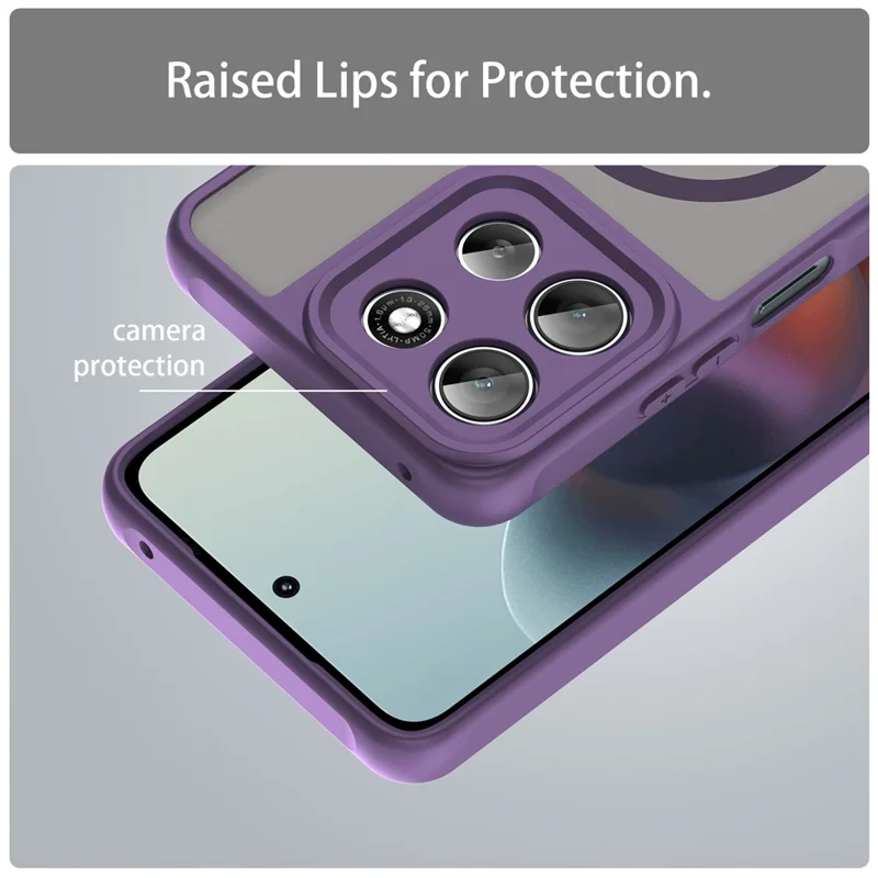 For Motorola Moto G56 5G Case Compatible with MagSafe Anti Drop PC + TPU Phone Cover - Purple