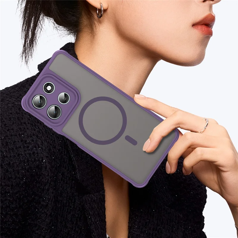 For Motorola Moto G56 5G Case Compatible with MagSafe Anti Drop PC + TPU Phone Cover - Purple