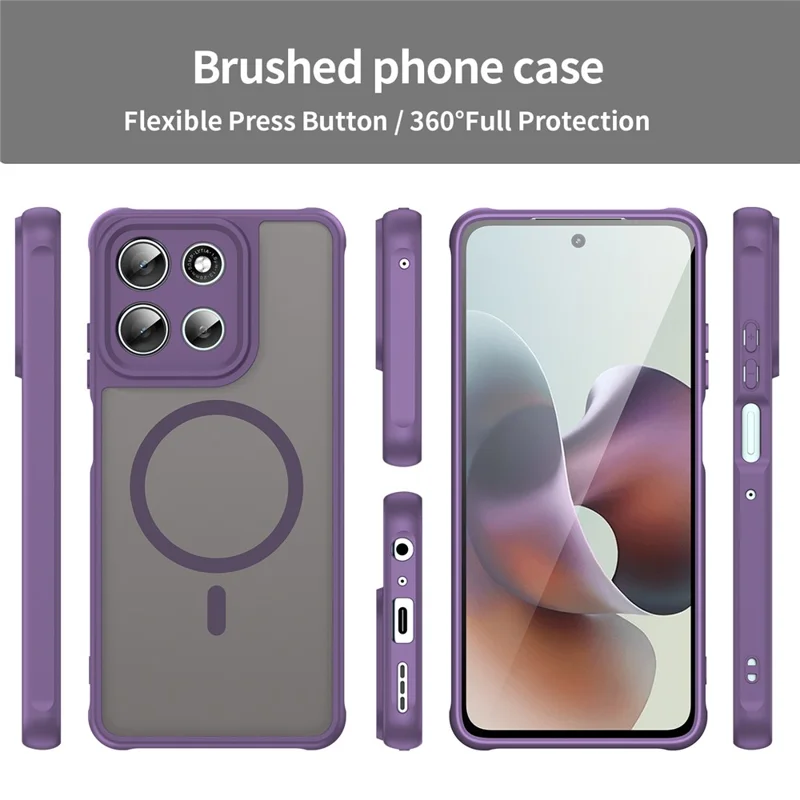 For Motorola Moto G56 5G Case Compatible with MagSafe Anti Drop PC + TPU Phone Cover - Purple