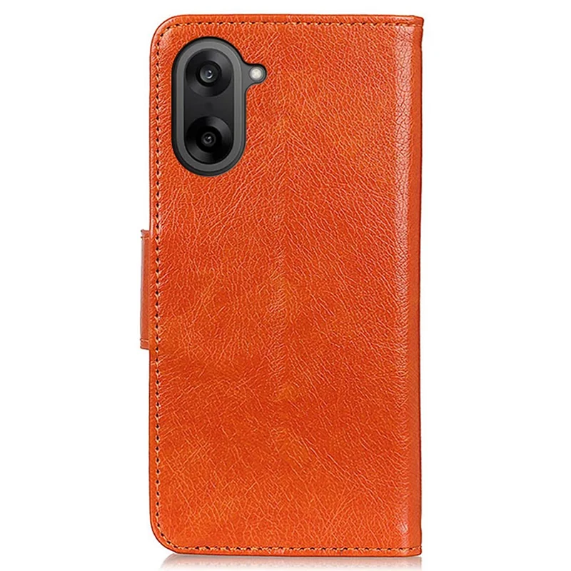 Funda para OnePlus Nord CE5 5G Textura de Napa Funda de Cartera de Cuero Dividido - Naranja
