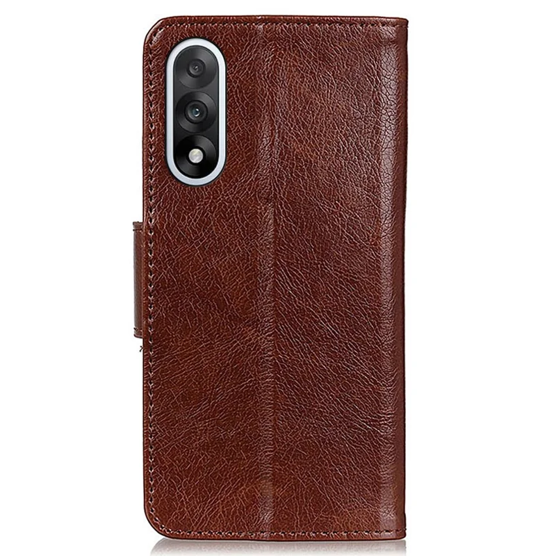 For OnePlus Nord 5 5G Case Nappa Texture Split Leather Wallet Phone Cover - Brown