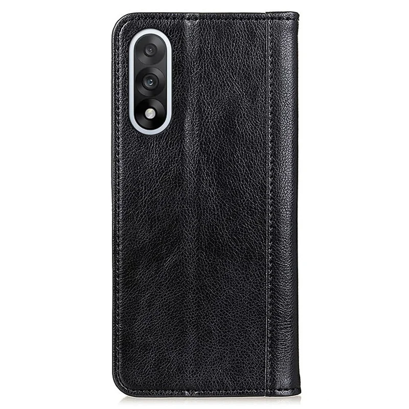 Für OnePlus Nord 5 5G / Ace 5 Ultra 5G Ständer Hülle Geteiltes Ledertasche mit Litschitextur Handyhülle - Schwarz